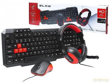 Zestaw gamingowy Klawiatura + mysz + słuchawki