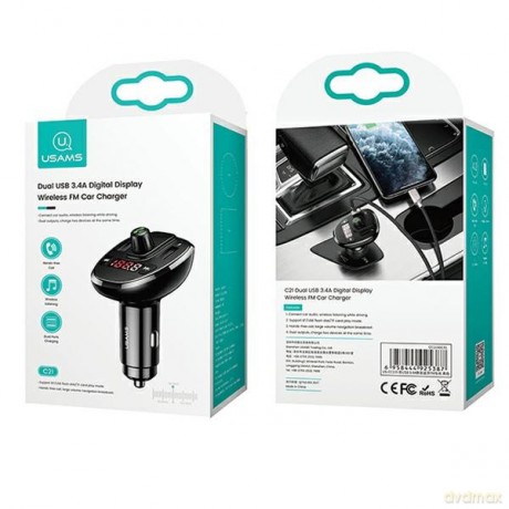 Zestaw głośnomówiący C21 z transmiterem FM MP3 Bluetooth 2xUSB 3,4A