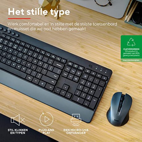 Zestaw klawiatura i mysz bezprzewodowa Trezo Eco US