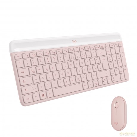 Zestaw MK470 Bezprzewodowa klawiatura i mysz Różowy US 920-011322