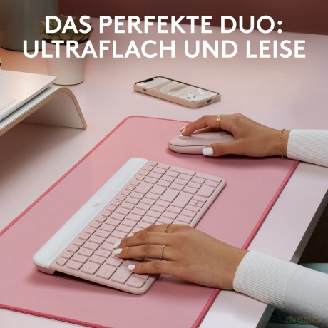 Zestaw MK470 Bezprzewodowa klawiatura i mysz Różowy US 920-011322