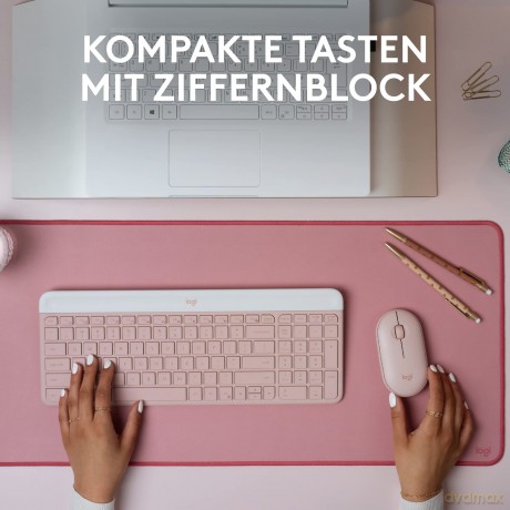 Zestaw MK470 Bezprzewodowa klawiatura i mysz Różowy US 920-011322