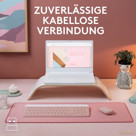 Zestaw MK470 Bezprzewodowa klawiatura i mysz Różowy US 920-011322