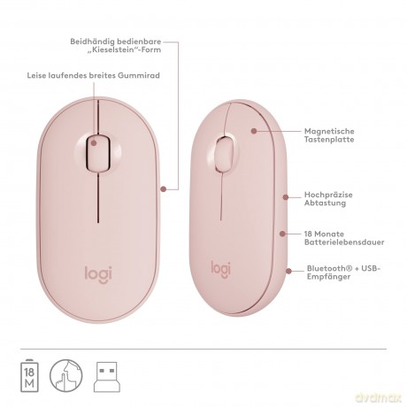 Zestaw MK470 Bezprzewodowa klawiatura i mysz Różowy US 920-011322