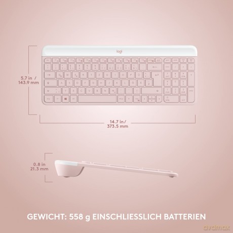 Zestaw MK470 Bezprzewodowa klawiatura i mysz Różowy US 920-011322