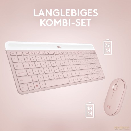 Zestaw MK470 Bezprzewodowa klawiatura i mysz Różowy US 920-011322