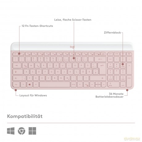 Zestaw MK470 Bezprzewodowa klawiatura i mysz Różowy US 920-011322