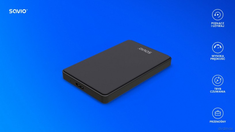 Zewnętrzna obudowa na dysk HDD/SDD 2,5 cala, USB 3.0, AK-65