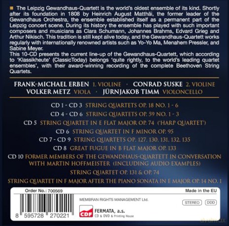 Gewandhaus Quartett: Beethoven: Die Streichquartette [10CD]