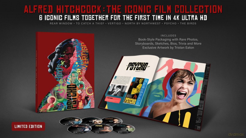 Alfred Hitchcock: The Iconic Film Collection: Rear Window | To Catch a Thief | Vertigo | North by Northwest | Psycho | The Birds (Okno na podwórze / Złodziej w hotelu / Zawrót głowy / Północ - północny zachód / Psychoza / Ptaki) [6xBlu-Ray 4K]