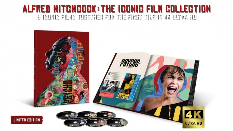 Alfred Hitchcock: The Iconic Film Collection: Rear Window | To Catch a Thief | Vertigo | North by Northwest | Psycho | The Birds (Okno na podwórze / Złodziej w hotelu / Zawrót głowy / Północ - północny zachód / Psychoza / Ptaki) [6xBlu-Ray 4K]