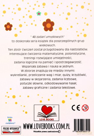 40 zadań umysłowych dla nastolatków - Agnieszka Wileńska [KSIĄŻKA]