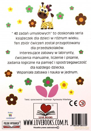 40 zadań umysłowych dla przedszkolaków - Agnieszka Wileńska [KSIĄŻKA]