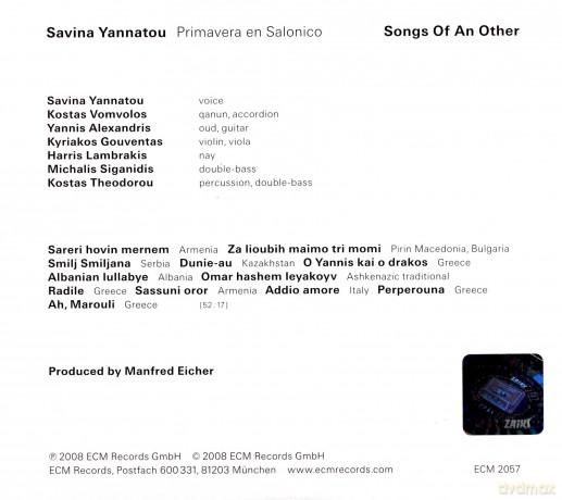 Savina Yannatou: Songs Of An Other [CD]