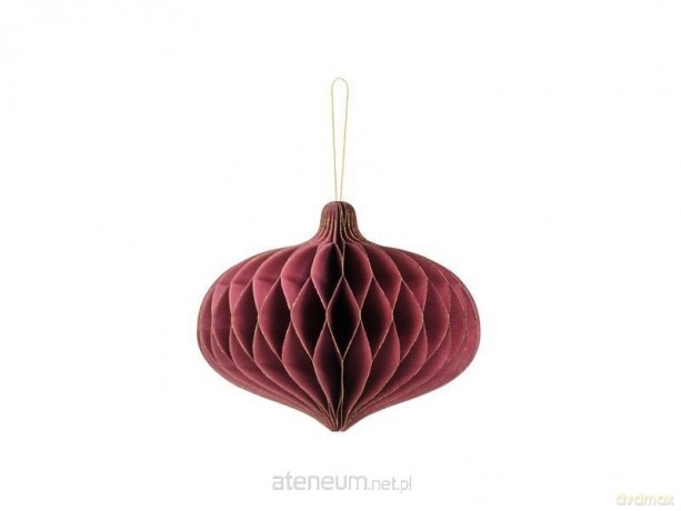 Bombka papierowa honeycomb Owal bordo 18x15cm