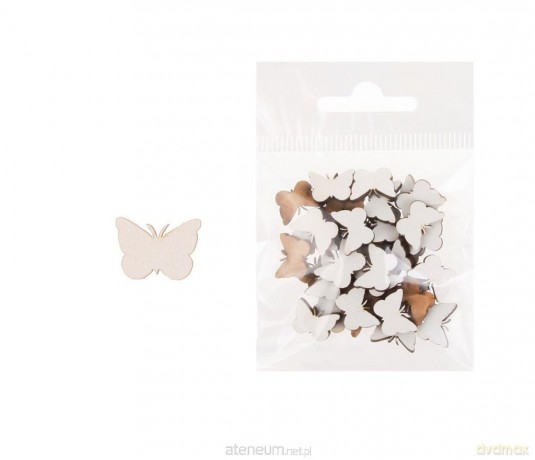 Dekoracja drewniana 36szt Motyl mały