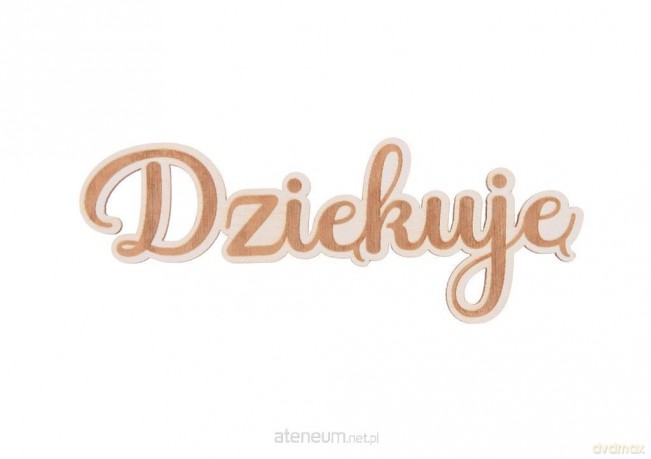 Drewniany napis - Dziękuję 5szt biały