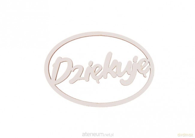 Drewniany napis - Dziękuję 5szt biały