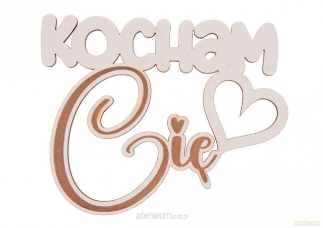 Drewniany napis - Kocham Cię 5szt biały