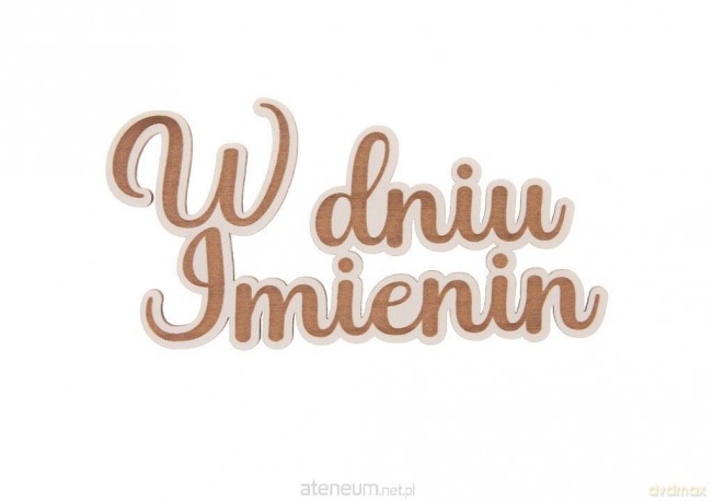 Drewniany napis - W dniu imienin 5szt biały