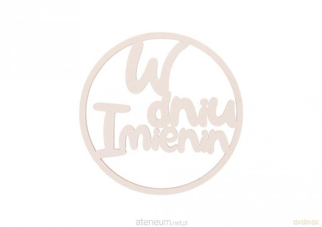 Drewniany napis - W dniu imienin 5szt biały