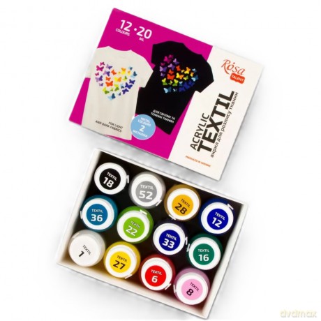 Farby do tkanin Heart 20ml 12 kolorów