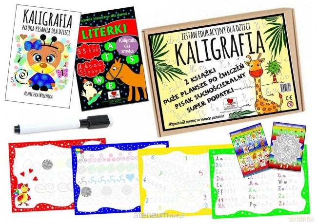 Kaligrafia. Zestaw edukacyjny dla dzieci - Agnieszka Wileńska [KSIĄŻKA]