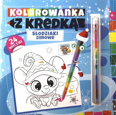 Kolorowanka z kredką. Słodziaki zimowe [KSIĄŻKA]