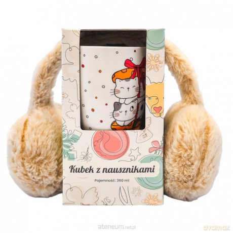 Kubek ceramiczny z nausznikami. Kotki
