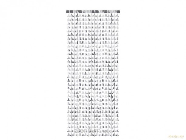 Kurtyna Choinka srebrna 100x245cm