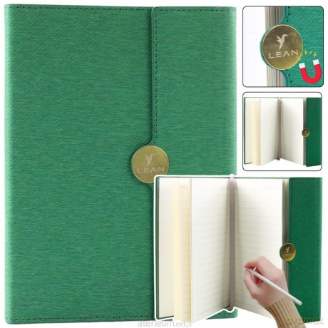 Notes biurowy A5 linia na magnes z obiciem zielony