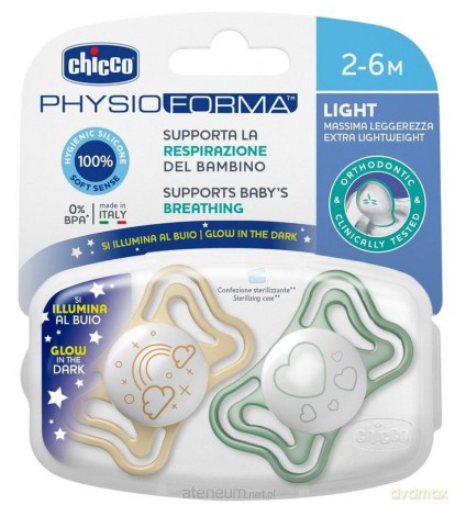 Smoczek uspokajający light silikon lumi 2szt 2-6m [KSIĄŻKA]