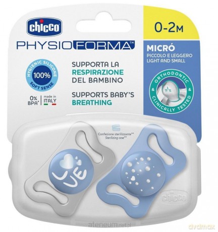 Smoczek uspokajający micro silikon nieb 2szt 0-2m [KSIĄŻKA]