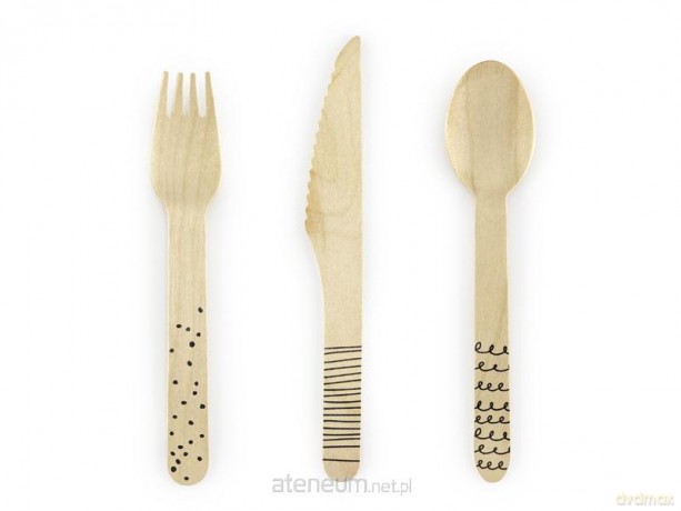 Sztućce drewniane 16cm 18szt