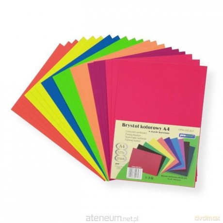 Tektura A4 kolorowa mix fluo 20szt