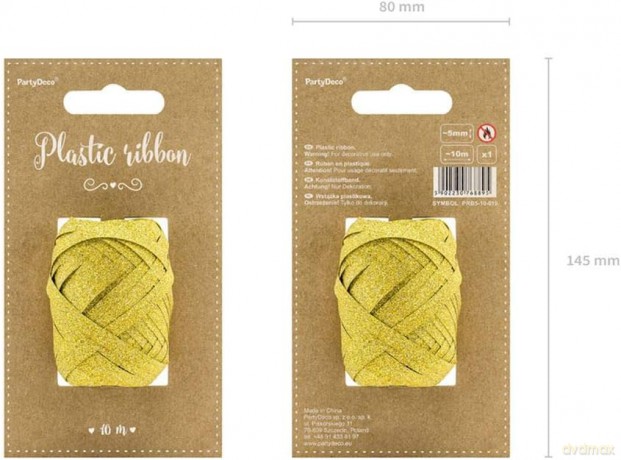 Wstążka plastikowa 5mm/10m złoty