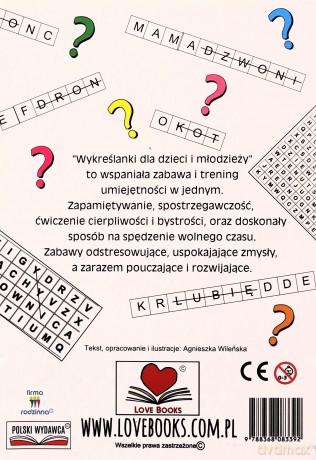 Wykreślanki dla dzieci i młodzieży 70 zagadek - Agnieszka Wileńska [KSIĄŻKA]