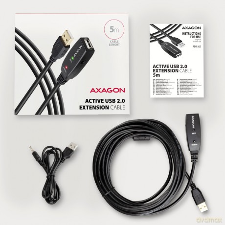 ADR-205 USB 2.0 A-M -> A-F aktywny kabel przedłużacz/wzmacniacz 5m [KABEL]