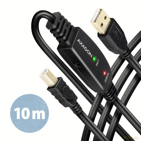 ADR-210B USB 2.0 A-M -> B-M Aktywny kabel połączeniowy/wzmacniacz 10m [KABEL]