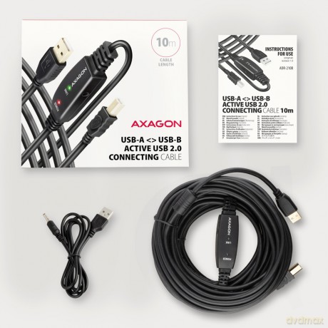 ADR-210B USB 2.0 A-M -> B-M Aktywny kabel połączeniowy/wzmacniacz 10m [KABEL]