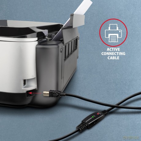ADR-215B USB 2.0 A-M -> B-M aktywny kabel połączeniowy/wzmacniacz 15m [KABEL]