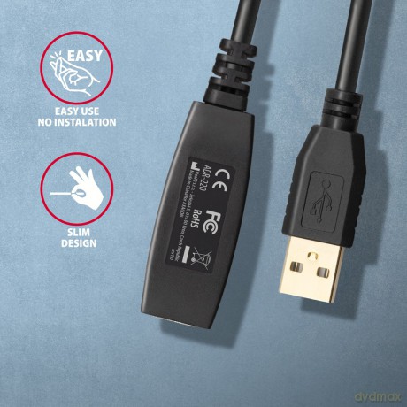 ADR-220 USB 2.0 A-M -> A-F aktywny kabel przedłużacz/wzmacniacz 20m [KABEL]