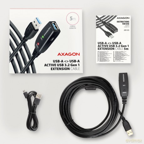 ADR-305 USB 3.0 A-M -> A-F aktywny kabel przedłużacz/wzmacniacz 5m [KABEL]