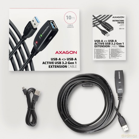 ADR-310 USB 3.0 A-M -> A-F aktywny kabel przedłużacz/wzmacniacz 10m [KABEL]