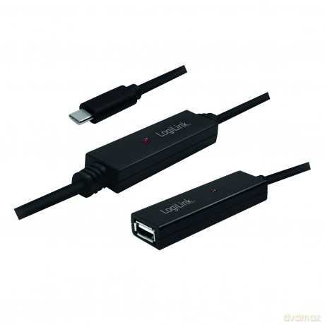 Aktywny repeater USB 2.0 A żeński do USB-C męski dł. 15m [KABEL]