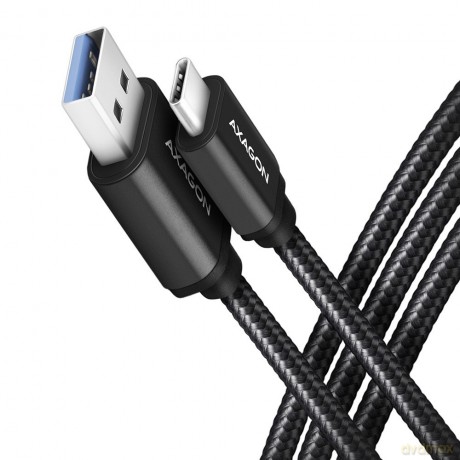 BUCM3-AM20AB Kabel USB-C - USB-A 3.2 Gen 1, 2m, 3A, ALU, oplot, czarny [KABEL]