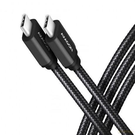 BUCM3-CM10AB Kabel USB-C - USB-C 3.2 Gen 1, 1m, PD 60W 3A, ALU, oplot, czarny [KABEL]