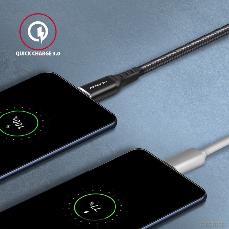 BUCM-AM10AB Kabel USB-C - USB-A, 1.0m USB 2.0, 3A, ALU, oplot Czarny [KABEL]