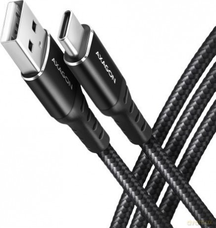 BUCM-AM20AB Kabel USB-C - USB-A, 2m, USB 2.0, 3A, ALU, oplot, Czarny [KABEL]