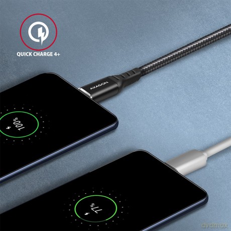 BUCM-CM20AB Kabel USB-C - USB-C 2.0, 2m, PD 60W, 3A, ALU, oplot Czarny [KABEL]